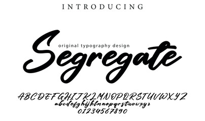 Segregate Font Stylish brush painted an uppercase vector letters, alphabet, typeface
