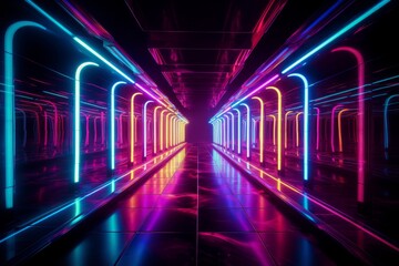 Glowing neon tunnel with an otherworldly feel