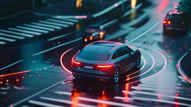 Smart car Autonomous smart car scans the road Autonomous