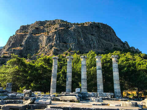Priene, Prienne Ancient City Athena Temple, Turkiye/Turkey