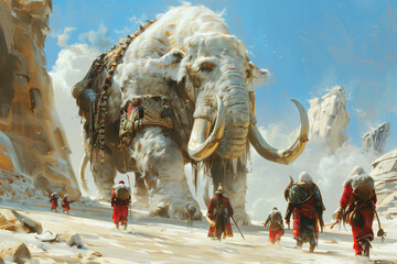 Gigantyczny mamut fantasy - obrazy, fototapety, plakaty