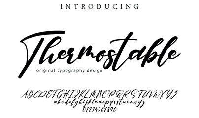 Thermostable Font Stylish brush painted an uppercase vector letters, alphabet, typeface
