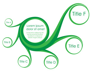 A plant shape natural theme infographic with one main and six text fields