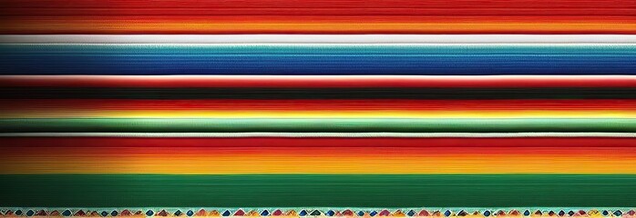 Background for Cinco de Mayo. Party decoration. Mexican fabric or rug pattern with colorful stripes. Banner with Mexican Serape design.
