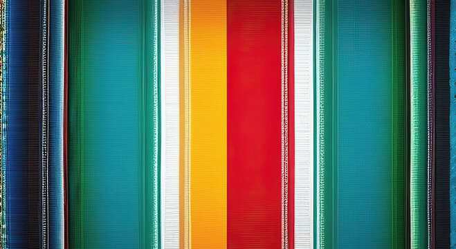 Background for Cinco de Mayo. Party decoration. Mexican fabric or rug pattern with colorful stripes. Banner with Mexican Serape design.