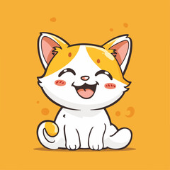 Adorable Cat Character: Friendly and Playful Feline Drawing