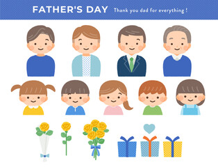 父の日の人物・贈り物のイラスト素材