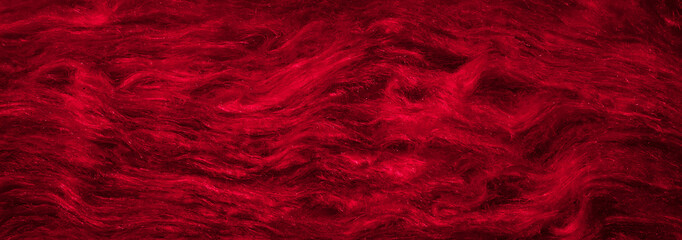 red mineral wool with a visible texture - obrazy, fototapety, plakaty