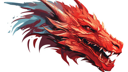 Obraz na płótnie Canvas Red dragon head digital painting