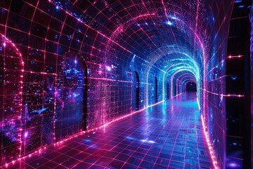 A virtual reality simulation of a quantum network allowing users to explore its expansion and capabilities in an immersive
