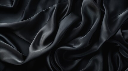 Fototapeta premium Elegant black silk fabric texture