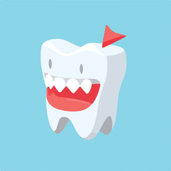 Teeth vector icon on transparent background Teeth f