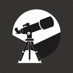 Telescope With Glyph Icon sillouette icon flat vect