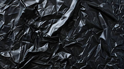 Black plastic bag texture. Abstract background and texture for design.  Generative AI - obrazy, fototapety, plakaty