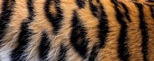 Close-up texture of tiger fur - obrazy, fototapety, plakaty