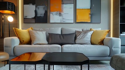 Chic Designer Living Room: Artistic Interior Design