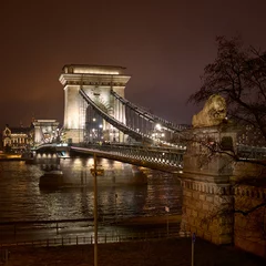 Fototapete Kettenbrücke Széchenyi chain bridge (Lanchid) in Budapest, Hungary