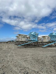 Fototapeta na wymiar beach huts on the beach