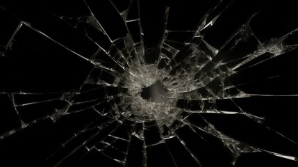 Texture broken glass with cracks - obrazy, fototapety, plakaty