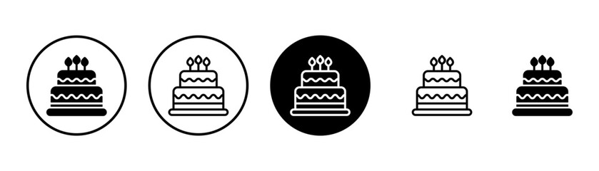 Cake icon vector isolated on white background. Cake vector. Birthday cake icon