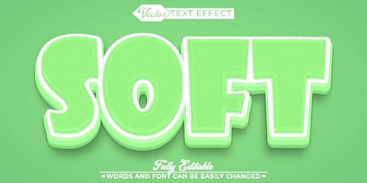 Cartoon Soft Green Vector Editable Text Effect Template