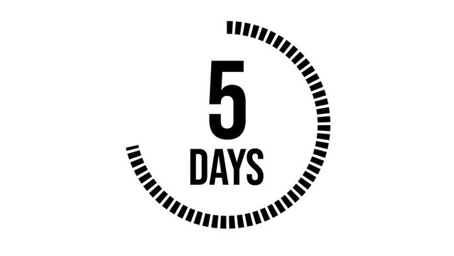 7 days count 2D animation motion graphics running numbers counting day, 7 days in a week, seven day left. 4K HD video with alpha transparent background.