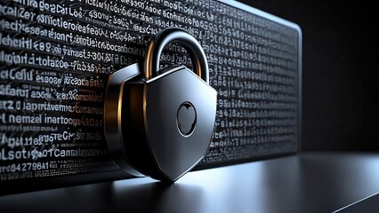 internet security and data protection, cyber security, technology background with a padlock, 8k