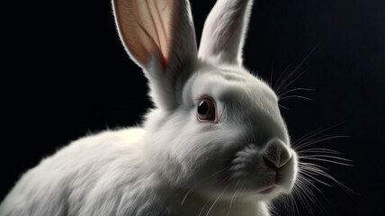 White and Brown Rabbit, on White Background