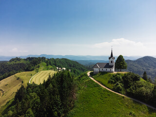 Church on Sveti Jakob Hill. Slovenia, Europe - 764365759