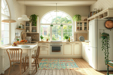 Interior design Country kitchen in a beautiful house