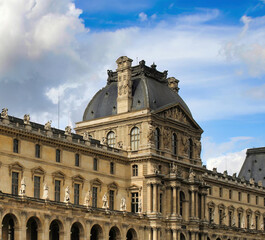 Fototapeta na wymiar The wonderful building that houses the Louvre museum in Paris, France, one of the most famous museums in the world
