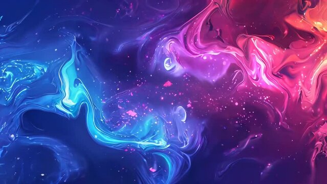 Fluid art texture. Abstract backdrop with iridescent paint effect. Vector illustration.