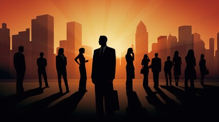 Fototapeta premium businessman with silhouette style design