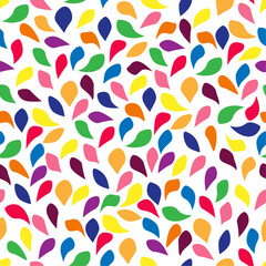 Abstract colorful leaves design in a seamless repeat pattern - Vector Illustration