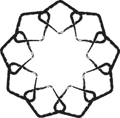 Square brush strokes geometric shape. Design elements