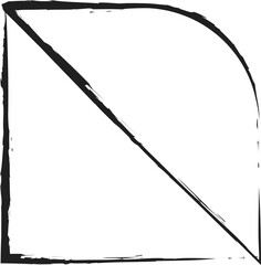 Square brush strokes geometric shape. Design elements