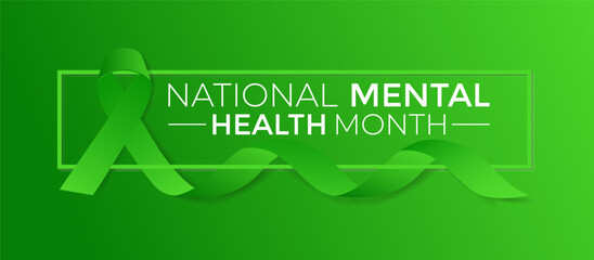 Mental health awareness month observed each year during May. It ,s Raising awareness of mental health and  Medical health care design. Vector illustration