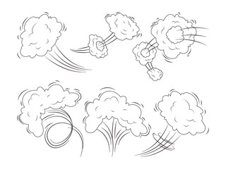 white color air effect icon wind smoke blowing shape symbol animation whoosh launch motion