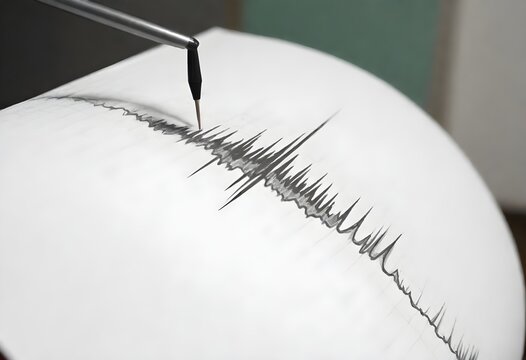 Earthquake Seismograph. 3D Render