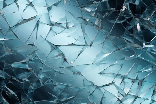 Cracked 3D Glass Texture Wallpaper, Colorful Broken Glass Background, Low poly crystal, Geometric Spectrum Light Refractions Through Glass Prisms, AI Generative