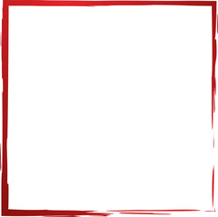 Square red frames in grunge style. Elements for design