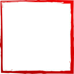 Square red frames in grunge style. Elements for design