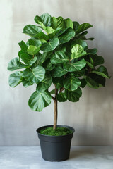 Fresh green potted plants isolated against a neutral backdrop, illustrating the beauty of indoor foliage