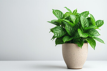 Fresh green potted plants isolated against a neutral backdrop, illustrating the beauty of indoor foliage