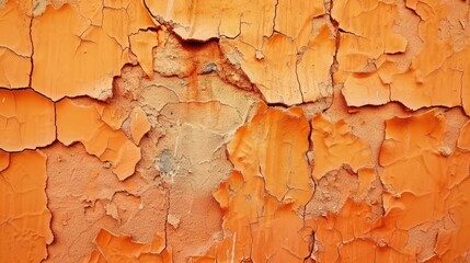 Naklejka premium Textured background of orange rough filler plaster on a facade wall. Ai Generated