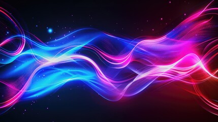 Dynamic abstract texture background with neon fiber optic lines. Ai Generated