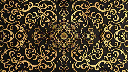 classic golden pattern with ornate seamless pattern