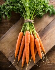 bunch of carrots on a chopping board