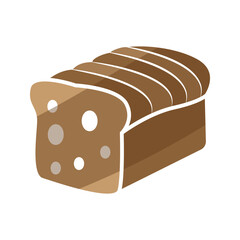 white bread vector icon on transparent background