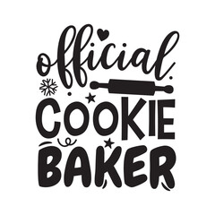 Official Cookie Baker Vector Design on White Background